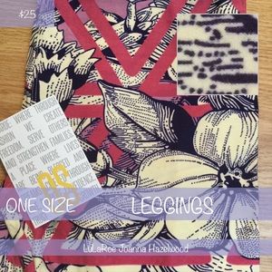 New LuLaRoe OS Pink Floral Leggings